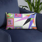Pillow or Lumbar Bar Pillow Braniff Pucci Design Compass 1965 Gemini IV Collection Pink Purple