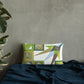 Pillow or Lumbar Bar Pillow Braniff Pucci Design Compass 1965 Gemini IV Collection Green Blue