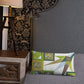 Pillow or Lumbar Bar Pillow Braniff Pucci Design Compass 1965 Gemini IV Collection Green Blue