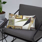 Pillow or Lumbar Bar Pillow Braniff Pucci Design Compass 1965 Gemini IV Collection Black Gold