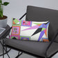 Pillow or Lumbar Bar Pillow Braniff Pucci Design Compass 1965 Gemini IV Collection Pink Purple