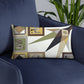 Pillow or Lumbar Bar Pillow Braniff Pucci Design Compass 1965 Gemini IV Collection Black Gold
