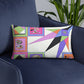 Pillow or Lumbar Bar Pillow Braniff Pucci Design Compass 1965 Gemini IV Collection Pink Purple