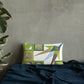 Pillow or Lumbar Bar Pillow Braniff Pucci Design Compass 1965 Gemini IV Collection Green Blue