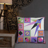 Pillow or Lumbar Bar Pillow Braniff Pucci Design Compass 1965 Gemini IV Collection Pink Purple