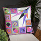 Pillow or Lumbar Bar Pillow Braniff Pucci Design Compass 1965 Gemini IV Collection Pink Purple