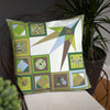 Pillow or Lumbar Bar Pillow Braniff Pucci Design Compass 1965 Gemini IV Collection Green Blue