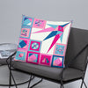 Pillow or Lumbar Bar Pillow Braniff Pucci Design Compass 1965 Gemini IV Collection Blue Pink