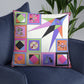 Pillow or Lumbar Bar Pillow Braniff Pucci Design Compass 1965 Gemini IV Collection Pink Purple