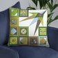 Pillow or Lumbar Bar Pillow Braniff Pucci Design Compass 1965 Gemini IV Collection Green Blue