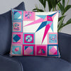 Pillow or Lumbar Bar Pillow Braniff Pucci Design Compass 1965 Gemini IV Collection Blue Pink