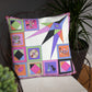 Pillow or Lumbar Bar Pillow Braniff Pucci Design Compass 1965 Gemini IV Collection Pink Purple