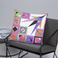 Pillow or Lumbar Bar Pillow Braniff Pucci Design Compass 1965 Gemini IV Collection Pink Purple