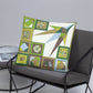 Pillow or Lumbar Bar Pillow Braniff Pucci Design Compass 1965 Gemini IV Collection Green Blue