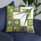 Pillow or Lumbar Bar Pillow Braniff Pucci Design Compass 1965 Gemini IV Collection Green Blue