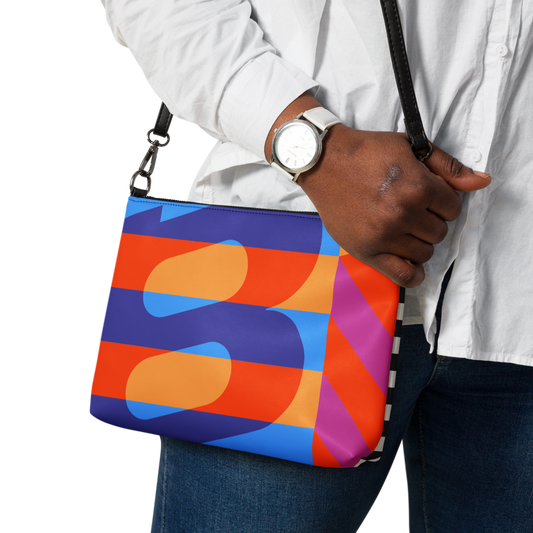 Crossbody Purse Bag Luggage Braniff Ft. Worth Room BI Logo 1968 and Braniff Alexander Girard Design Check