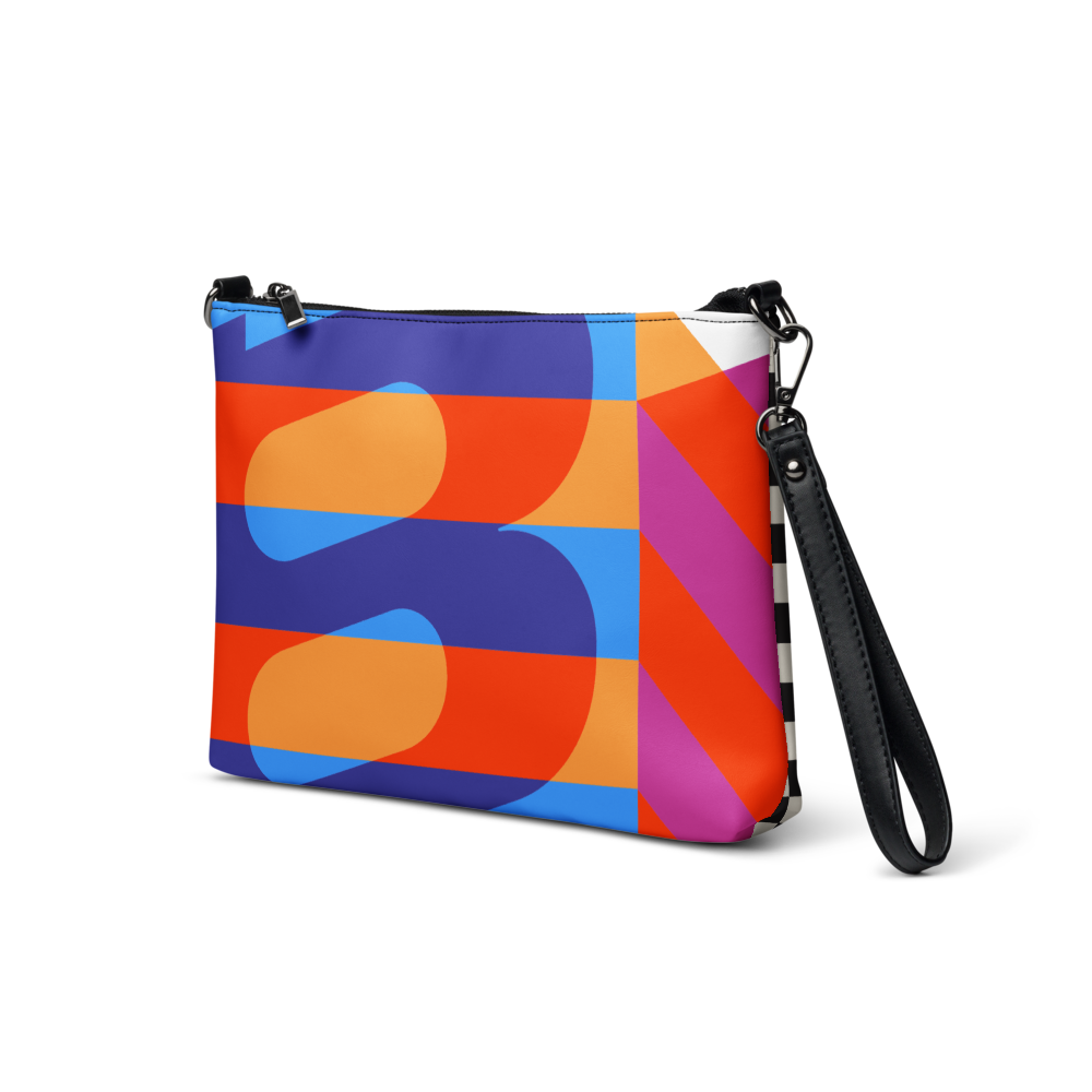 Crossbody Purse Bag Luggage Braniff Ft. Worth Room BI Logo 1968 and Braniff Alexander Girard Design Check