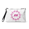 Crossbody Bag with Colorful Circle of Braniff Boeing 707 Jets Pink