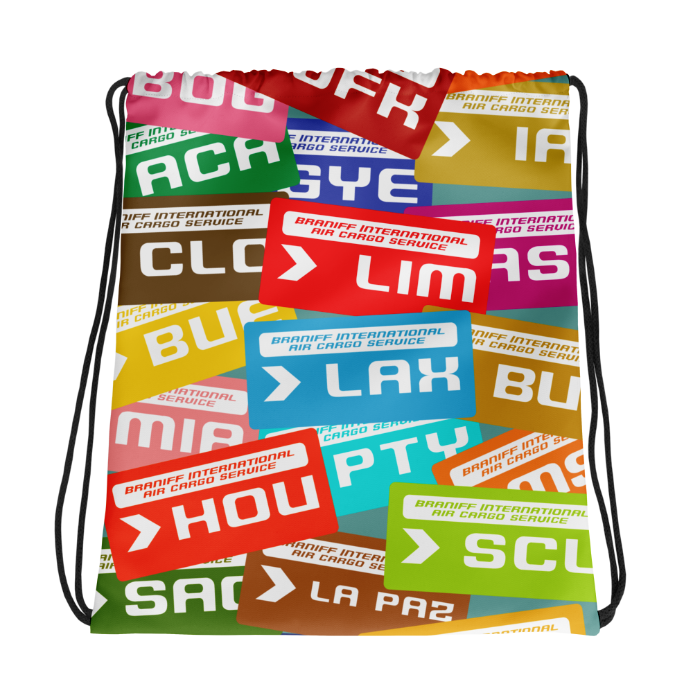 Drawstring Travel Bag Luggage Braniff International Luggage Tags South America