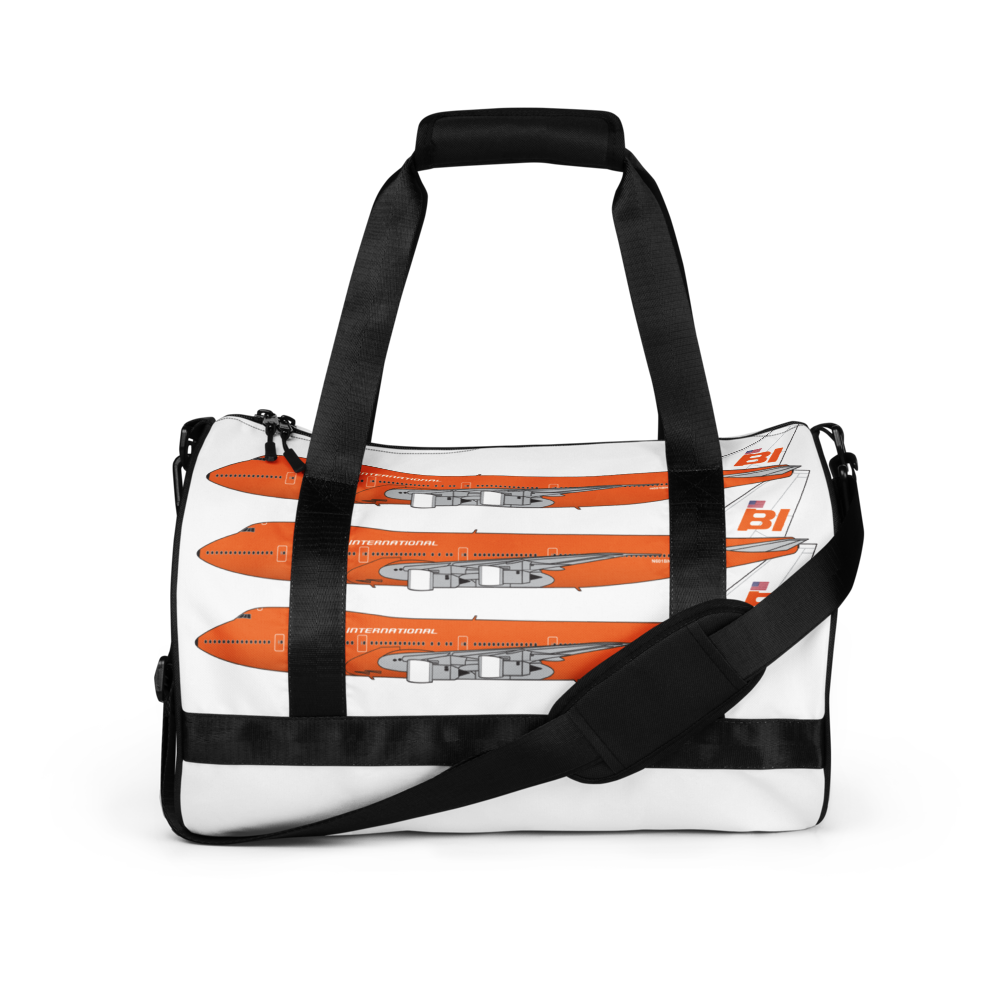 Gym Duffle Fitness Sports Travel Bag Luggage Braniff Boeing 747 Crew N601BN