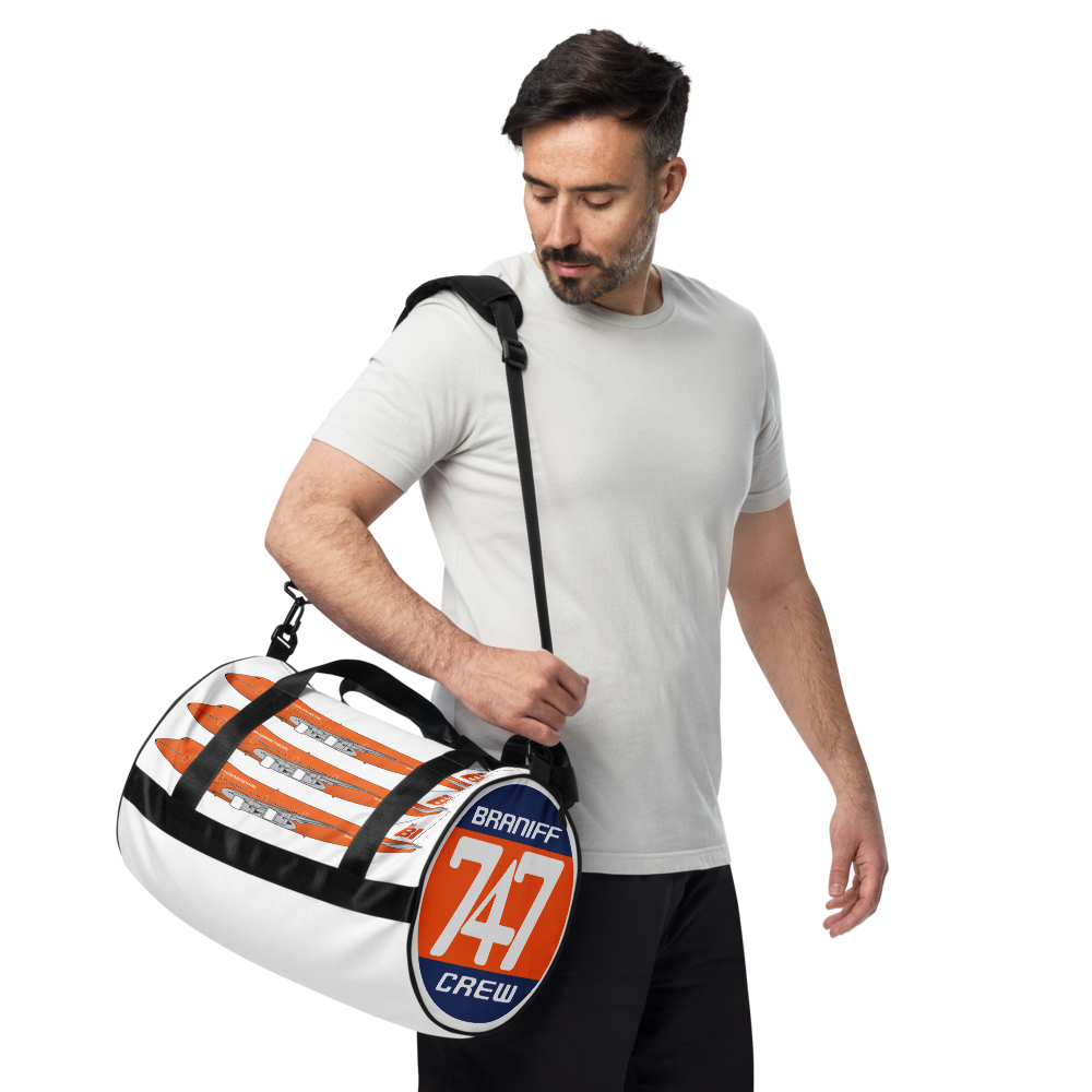 Gym Duffle Fitness Sports Travel Bag Luggage Braniff Boeing 747 Crew N601BN