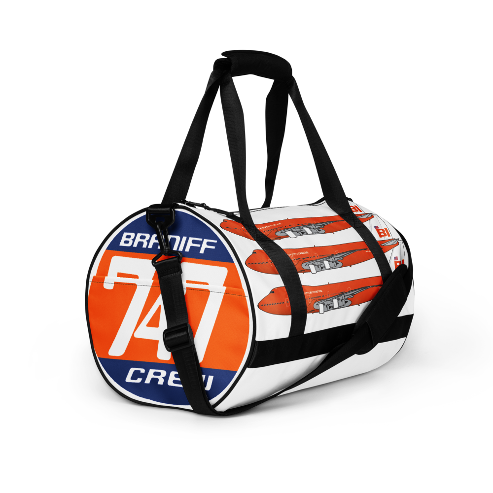Gym Duffle Fitness Sports Travel Bag Luggage Braniff Boeing 747 Crew N601BN