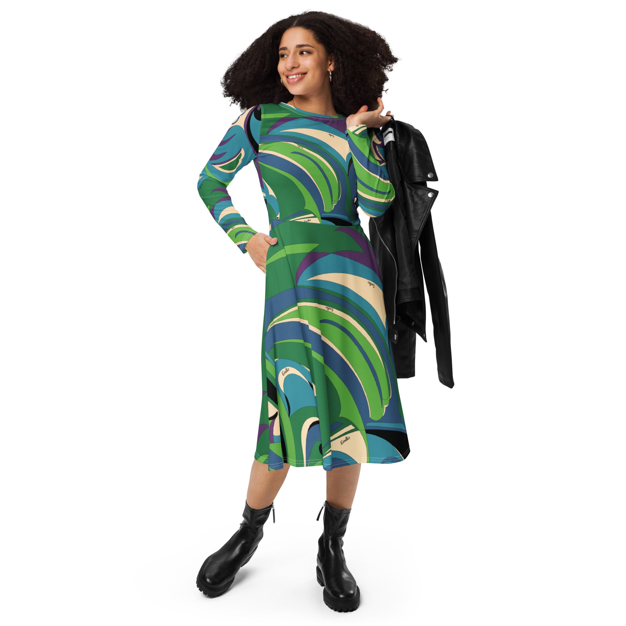 Exclusive Braniff Women's Dress – Emilio Pucci 1974 Blue Turquoise