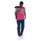 Shirt Short Sleeve Men's Women's Braniff Hawaii BI Logo Pink and Turquoise