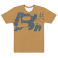 Shirt Short Sleeve Men's Women's Braniff Hawaii BI Logo Ochre and Gray