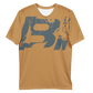 Shirt Short Sleeve Men's Women's Braniff Hawaii BI Logo Ochre and Gray