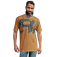 Shirt Short Sleeve Men's Women's Braniff Hawaii BI Logo Ochre and Gray