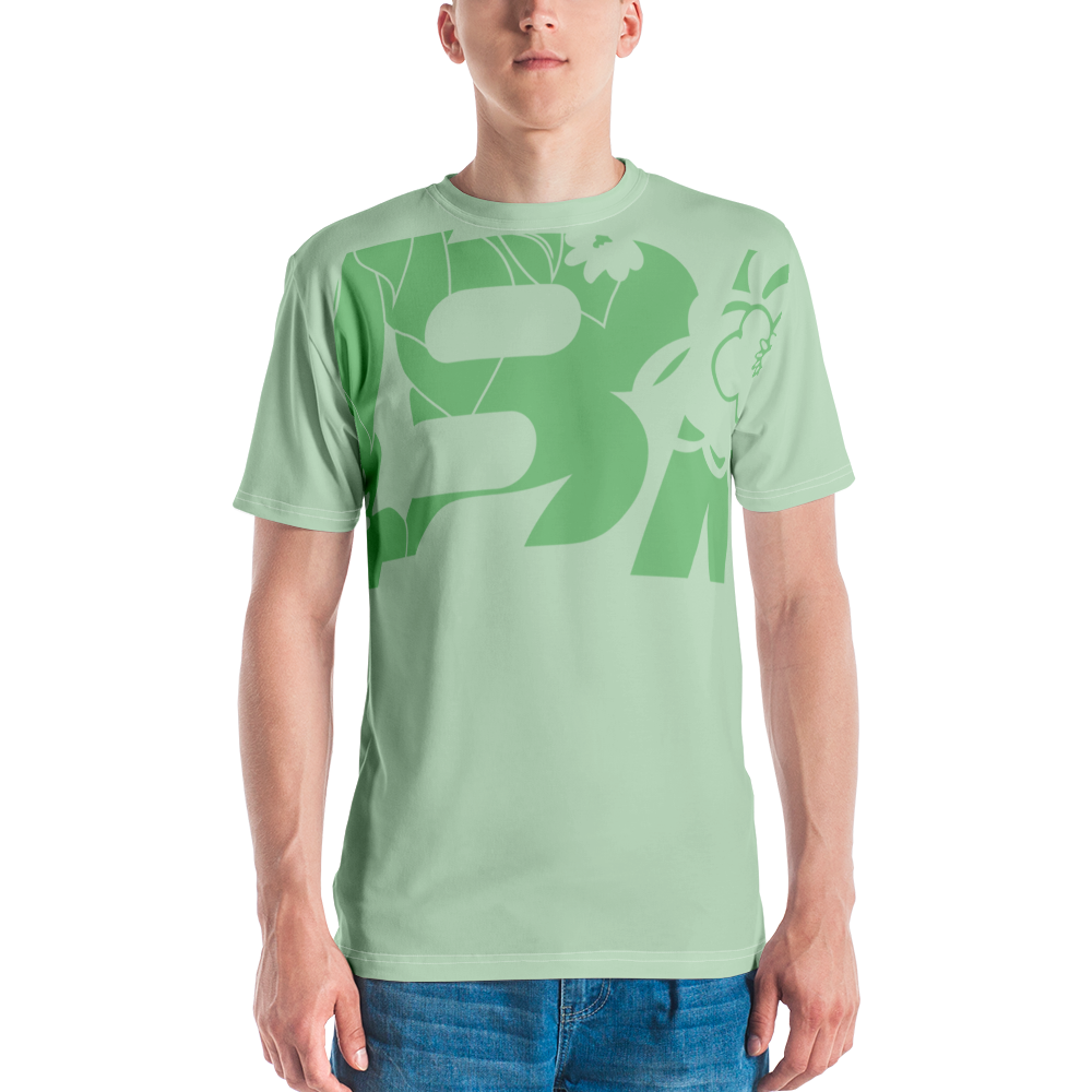 Shirt Short Sleeve Men's Women's Braniff Hawaii BI Logo Light Green Dark Green