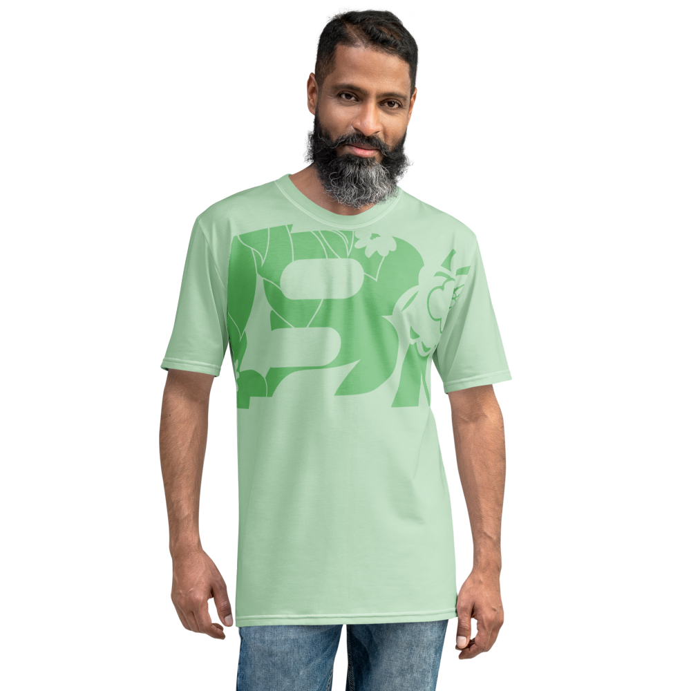 Shirt Short Sleeve Men's Women's Braniff Hawaii BI Logo Light Green Dark Green