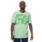 Shirt Short Sleeve Men's Women's Braniff Hawaii BI Logo Light Green Dark Green
