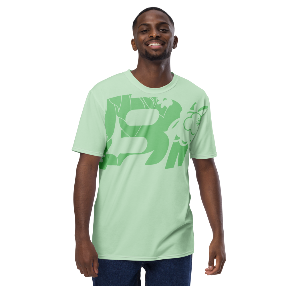 Shirt Short Sleeve Men's Women's Braniff Hawaii BI Logo Light Green Dark Green