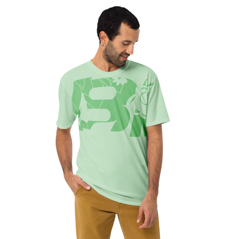 Shirt Short Sleeve Men's Women's Braniff Hawaii BI Logo Light Green Dark Green