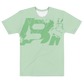 Shirt Short Sleeve Men's Women's Braniff Hawaii BI Logo Light Green Dark Green