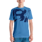 Shirt Short Sleeve Men's Women's Braniff Hawaii BI Logo Blue Dark Blue