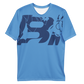 Shirt Short Sleeve Men's Women's Braniff Hawaii BI Logo Blue Dark Blue
