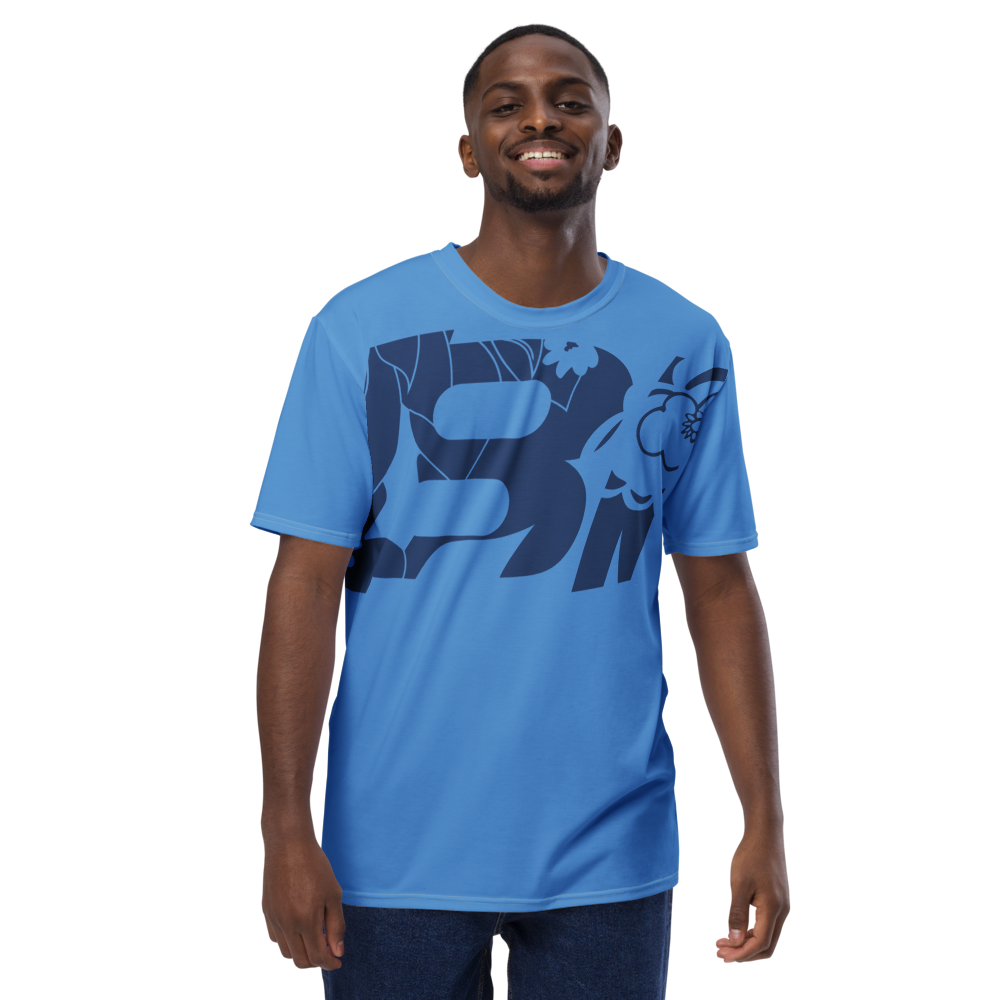 Shirt Short Sleeve Men's Women's Braniff Hawaii BI Logo Blue Dark Blue