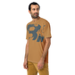 Shirt Short Sleeve Men's Women's Braniff Hawaii BI Logo Ochre and Gray