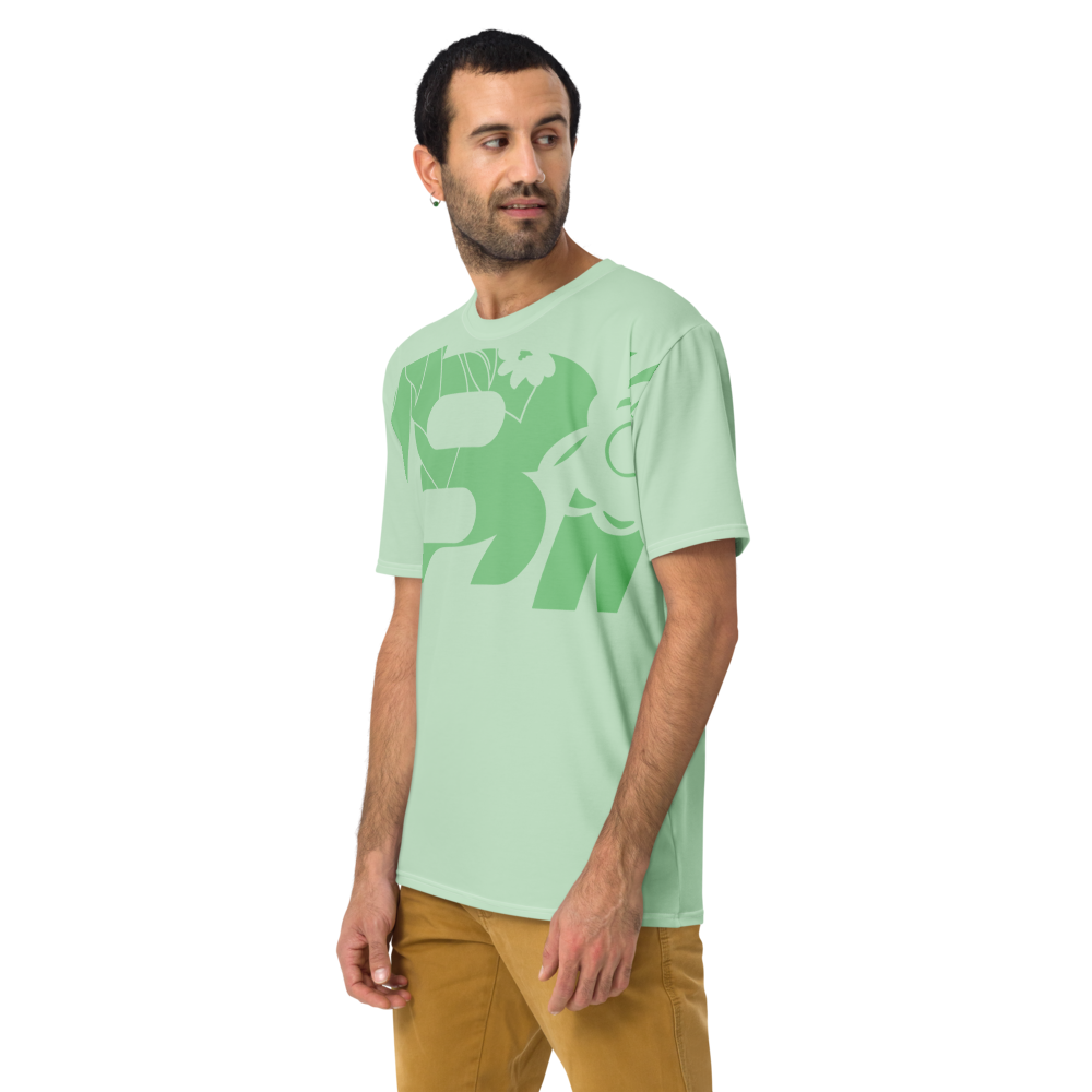 Shirt Short Sleeve Men's Women's Braniff Hawaii BI Logo Light Green Dark Green