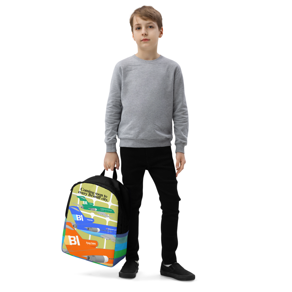 Backpack Braniff Coming Soon to Every Braniff City Boeing 727 Two Tone 1971 Green