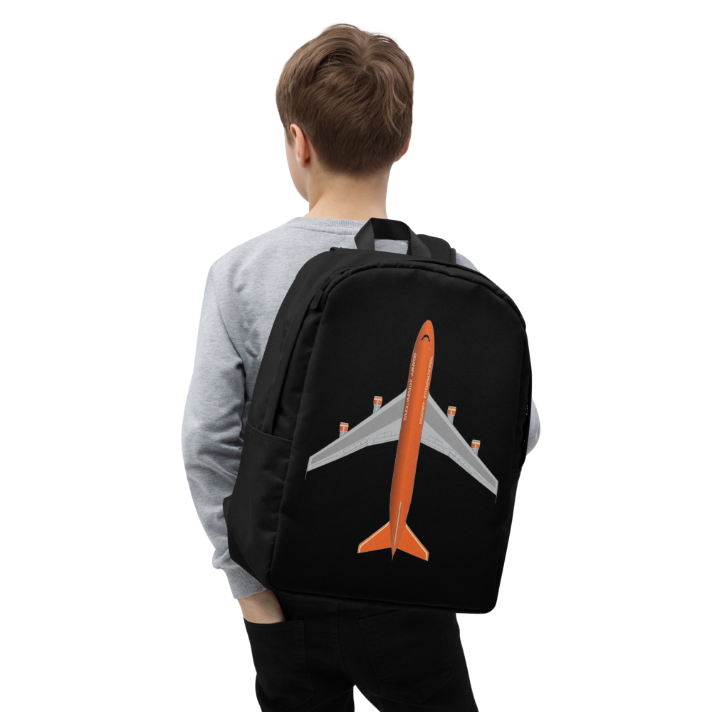 Backpack Braniff Boeing 747 Ultra Space Jumbo Jet Orange Black