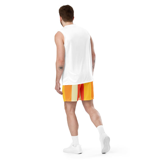 Shorts Men's Women's Braniff Alexander Girard Design Stripes Yellow Beige 1965