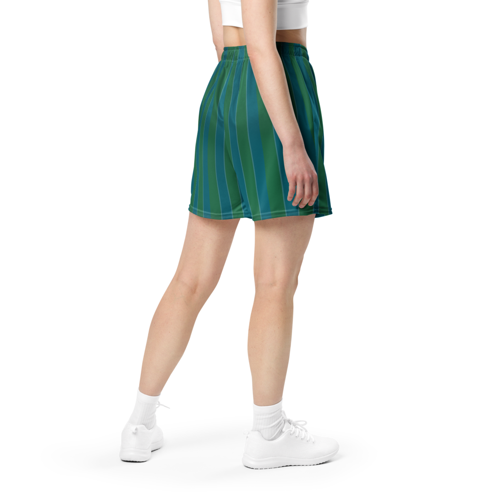 Shorts Men's Women's Braniff Alexander Girard Design Stripes Blue Green 1965