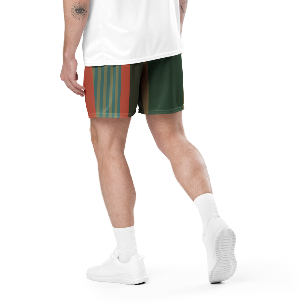 Shorts Men's Women's Braniff Alexander Girard Design Stripes Gray Green 1965