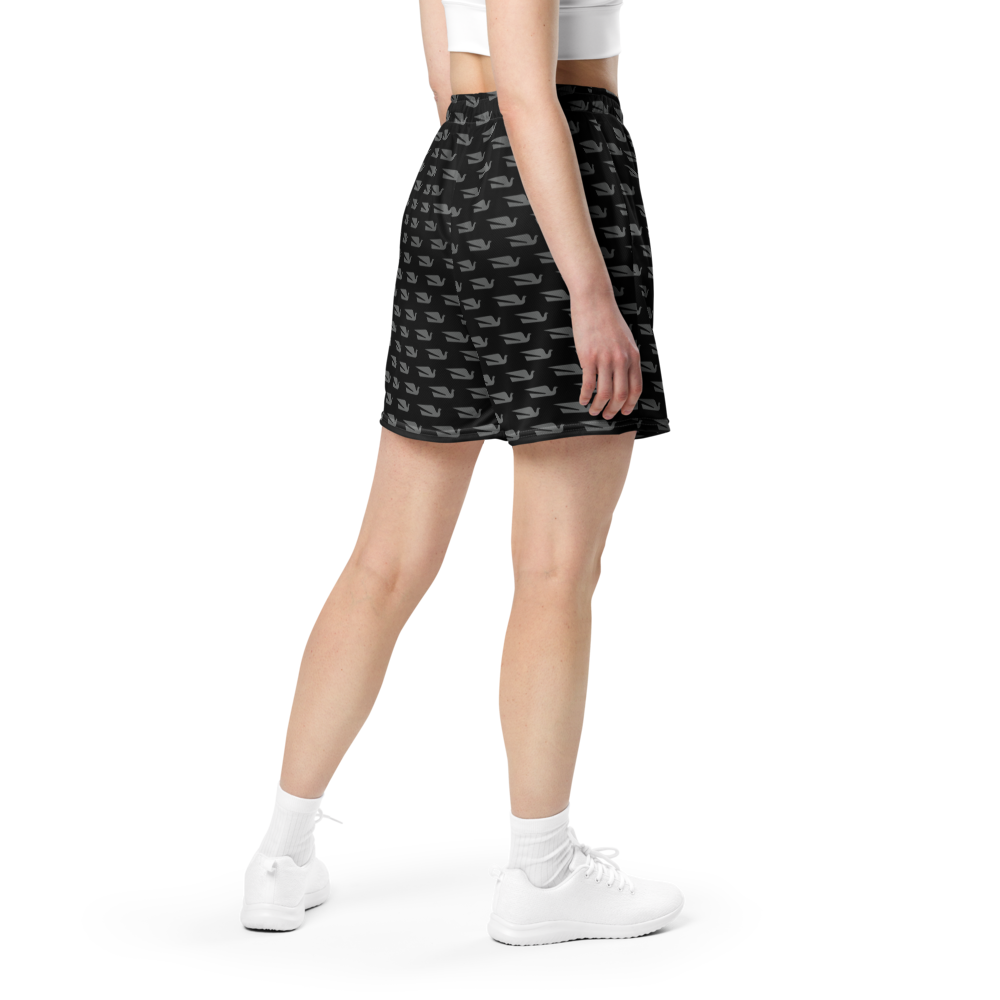 Shorts Men's Women's Braniff Alexander Girard Design Bluebird of Happiness Black Gray
