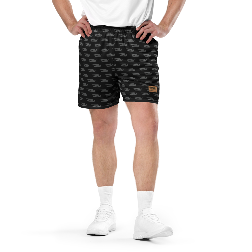 Shorts Men's Women's Braniff Alexander Girard Design Bluebird of Happiness Black Gray
