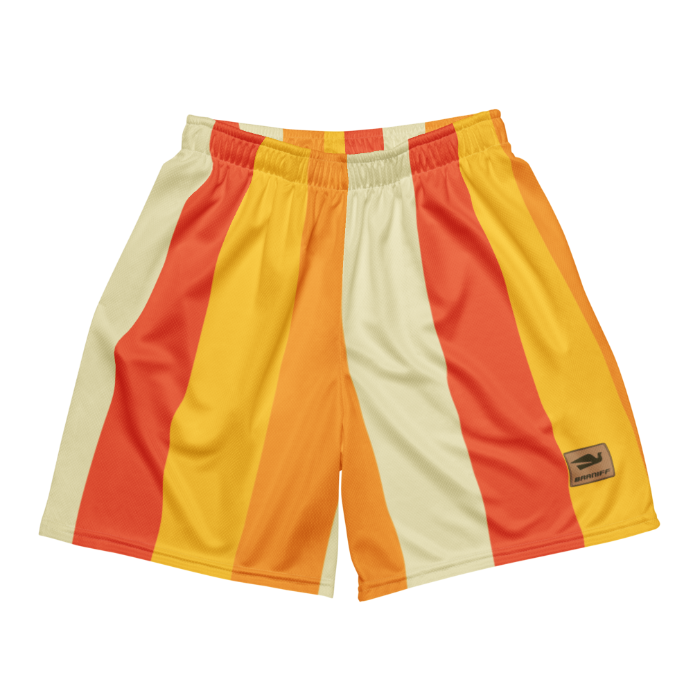 Shorts Men's Women's Braniff Alexander Girard Design Stripes Yellow Beige 1965
